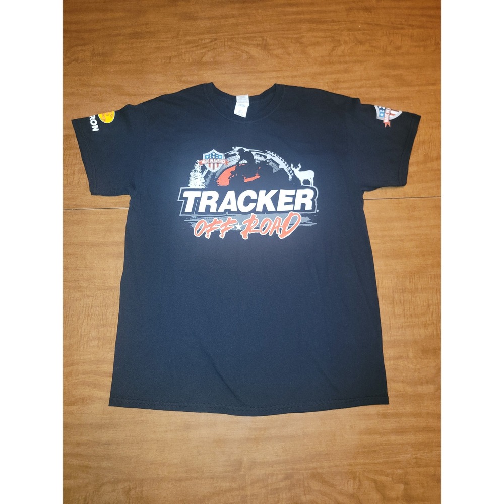 Vintage Tracker T-Shirt Off Road Four Wheeler Black Made in America Sz: L A19